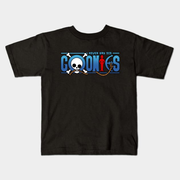 Cool 80's Movie Anime Pirate Mashup Parody Kids T-Shirt by BoggsNicolas